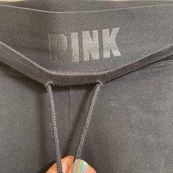 PINK Victorias Secret Black White Rhinestone Bling Joggers, Medium - Picture 3 of 6